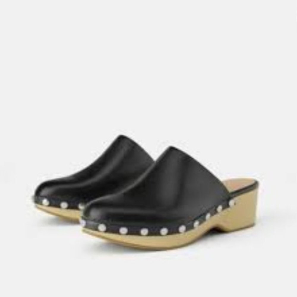 Zara Studded Black Clog (EU 40/US 9)